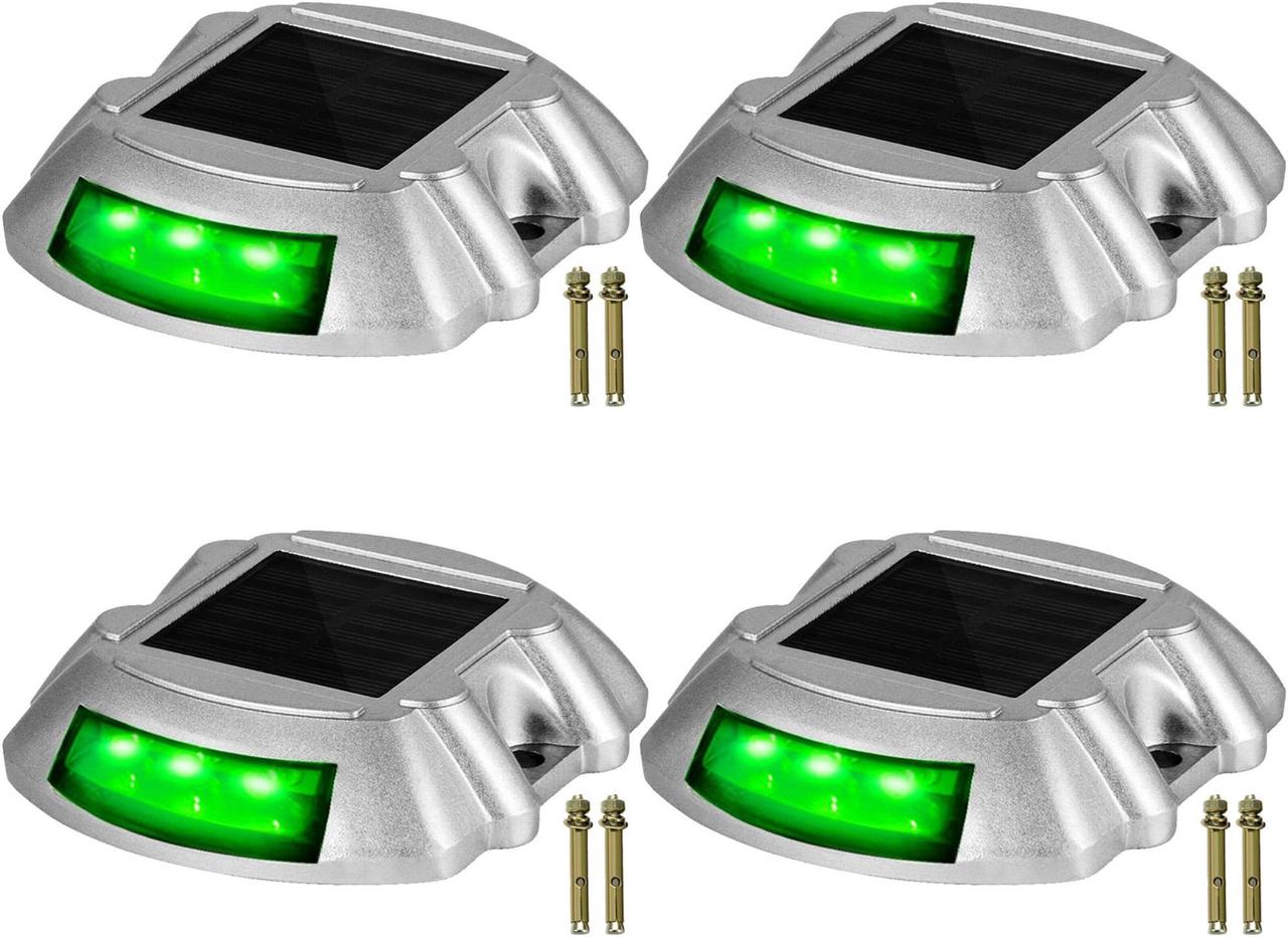 Main image of VEVOR Driveway Lights, Solar Driveway Lights 4-pack, Dock Lights With Switch, In Green