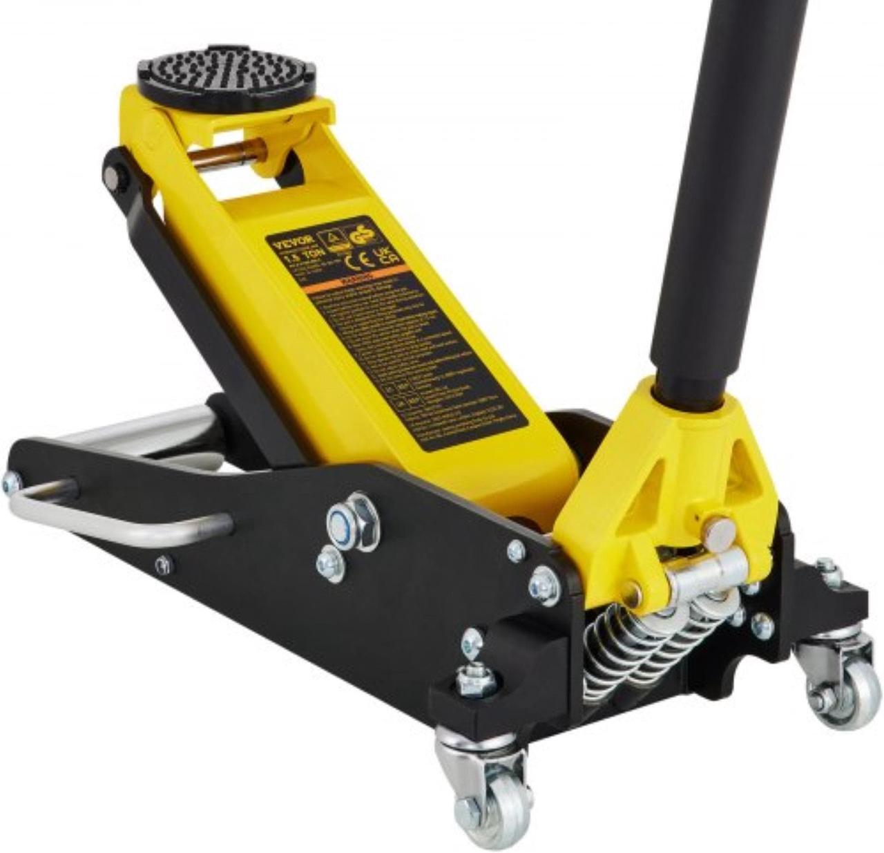 Main image of VEVOR 1.5 Ton Low Profile Aluminum Steel Racing Floor Jack Dual Pump Lift Car