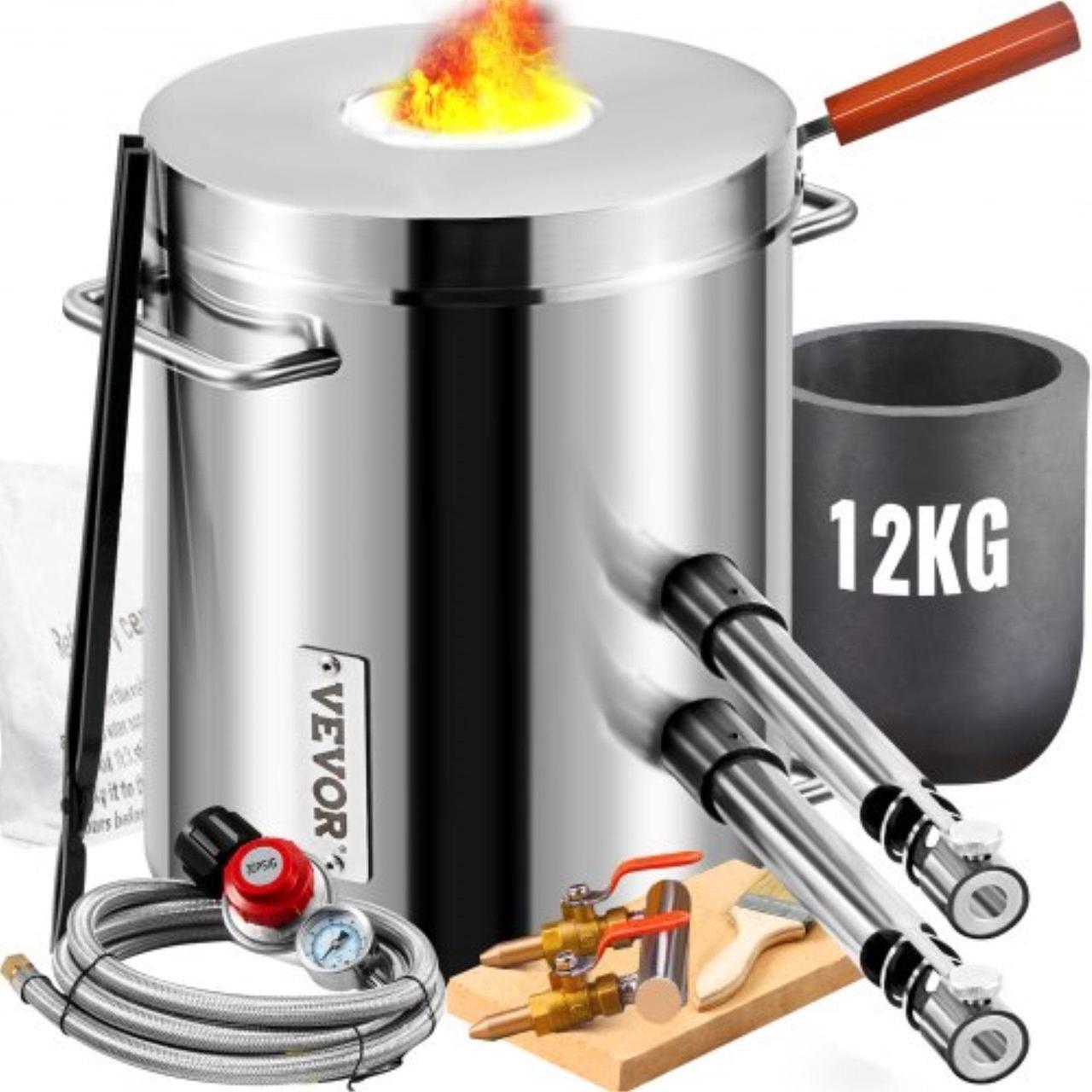 Main image of VEVOR 12KG Propane Smelting Furnace Kit Melting Furnace Double Burners 2700