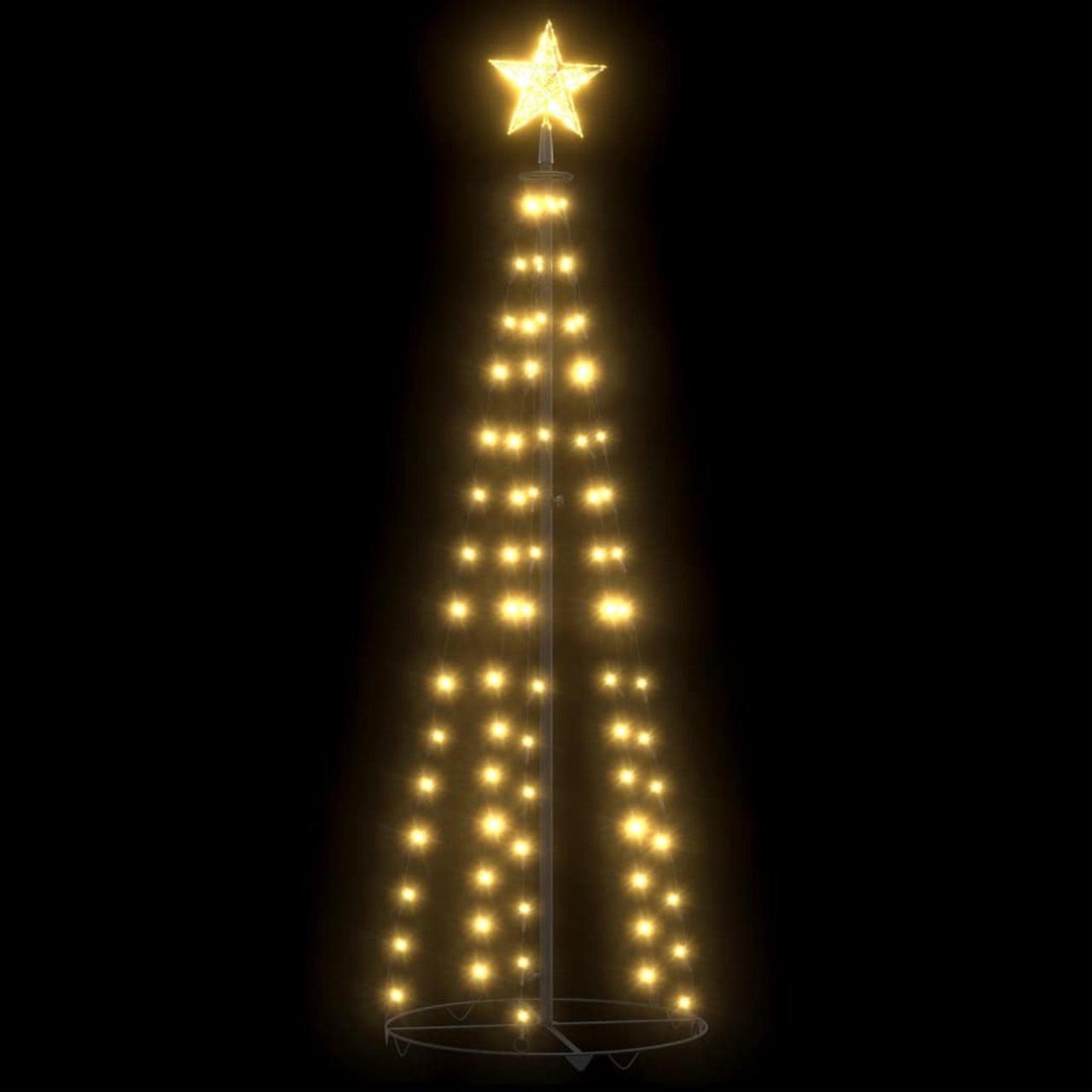 Main image of vidaXL Christmas Cone Tree Warm White 84 LEDs Decoration 19.7"x59.1"