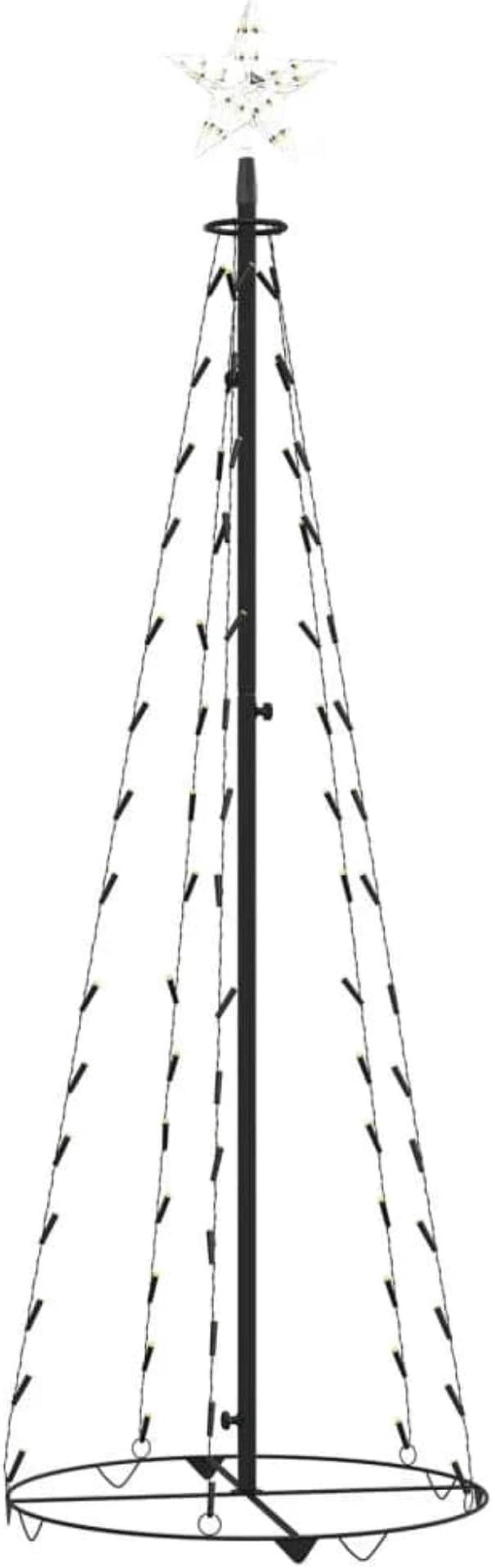 Alt view image 3 of 8 - vidaXL Christmas Cone Tree Warm White 84 LEDs Decoration 19.7"x59.1"