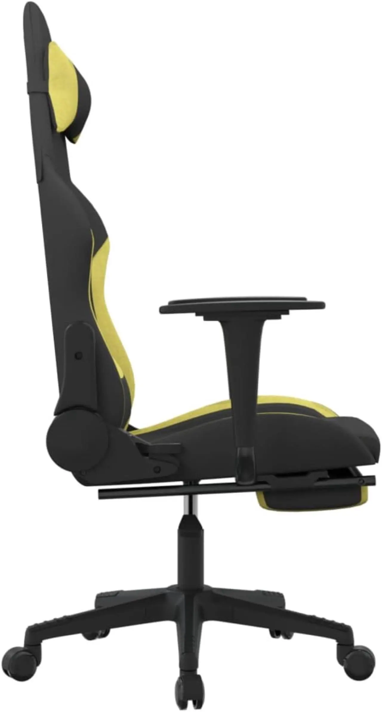 Alt view image 4 of 11 - vidaXL Gaming Chair with Footrest Black and Light Green Fabric