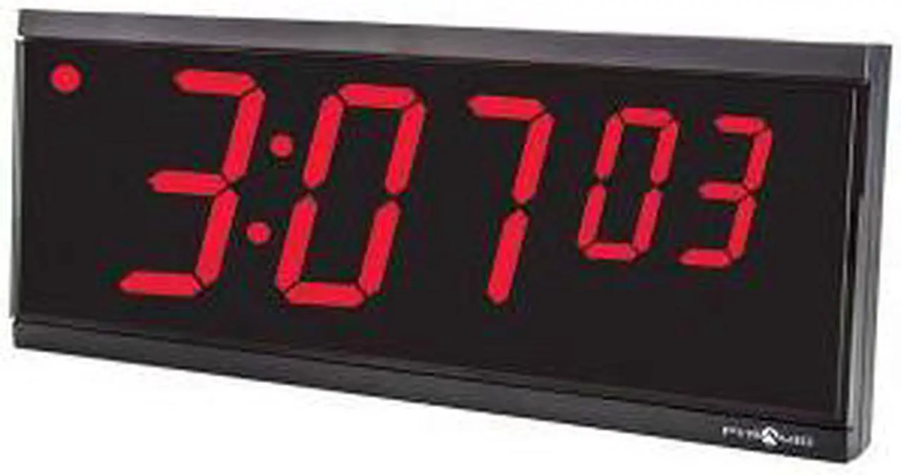Alt view image 7 of 7 - Pyramid 4in x 6 Digit Red LED Digital Wall Clock