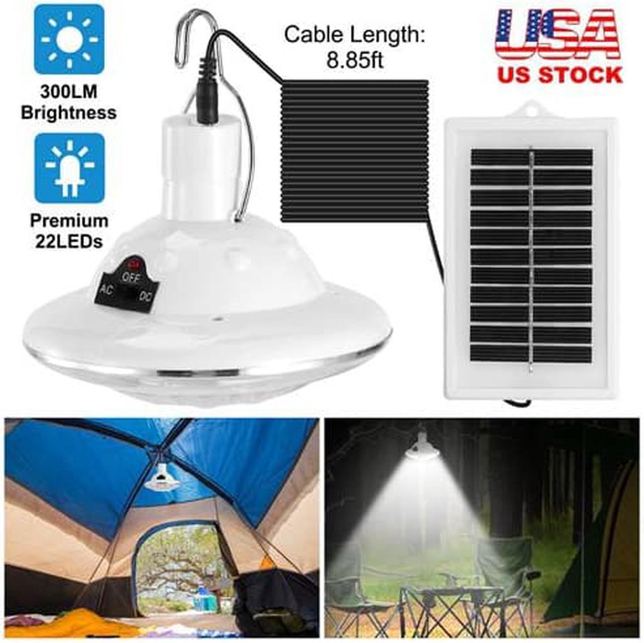 Alt view image 4 of 5 - Outdoor Solar Lights 22LEDs Solar Camping Lights Hanging Tent Lamp w/Remote Control Hooking Patio Garden Lights for Hiking Poultry Shed Emergency Fishing