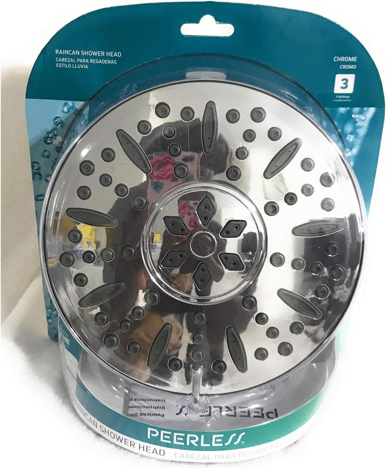 Alt view image 7 of 7 - Peerless by Delta 3-Function Chrome 76367C Raincan Shower Head, 3 Settings