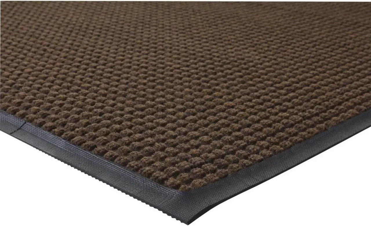 Alt view image 11 of 12 - Genuine Joe Indoor/Outdoor Mat Waterguard Rubber Back 4'x6' Brown 58843