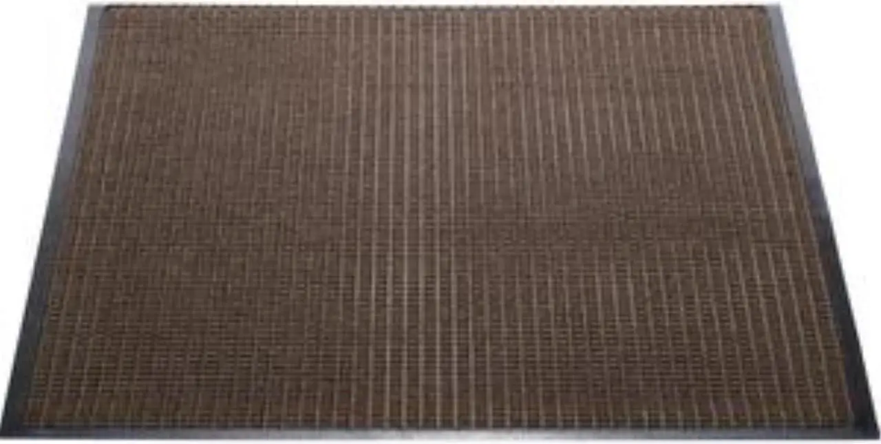 Alt view image 12 of 12 - Genuine Joe Indoor/Outdoor Mat Waterguard Rubber Back 4'x6' Brown 58843
