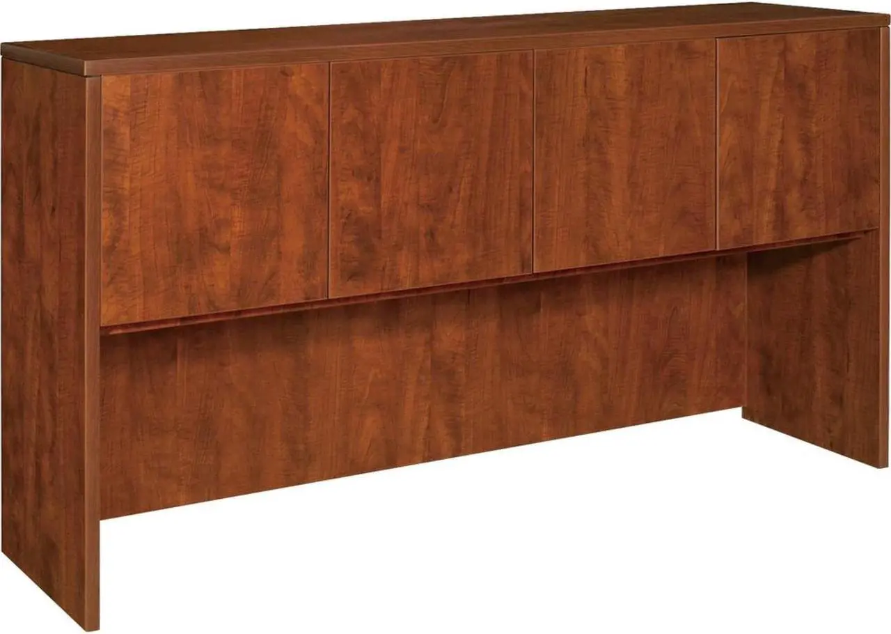 Alt view image 11 of 12 - Lorell Hutch w/Doors 66"x15"x36" Cherry 69417