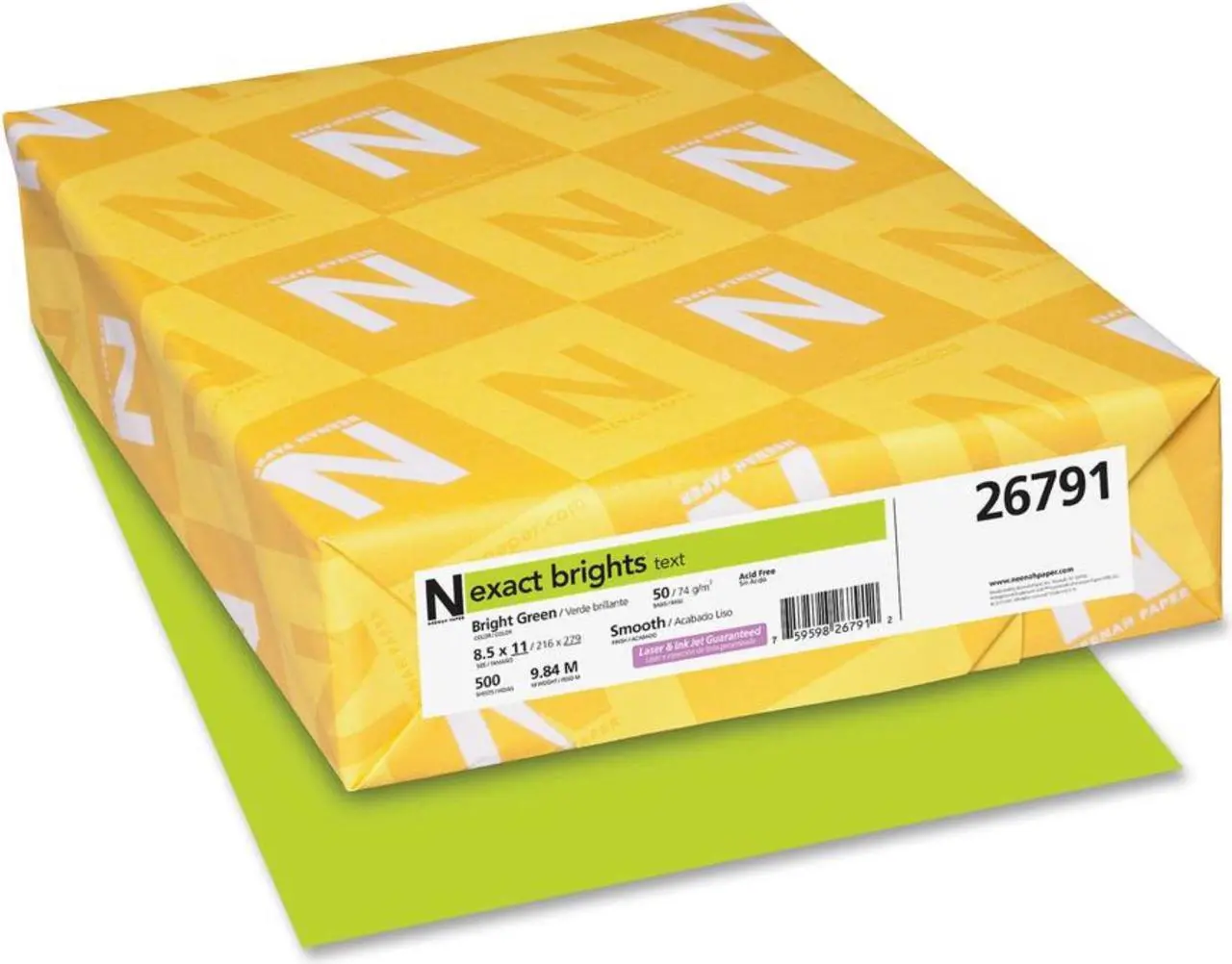 Alt view image 13 of 14 - NEENAH PAPER Exact Brights Paper 8 1/2 x 11 Bright Green 50lb 500 Sheets 26791