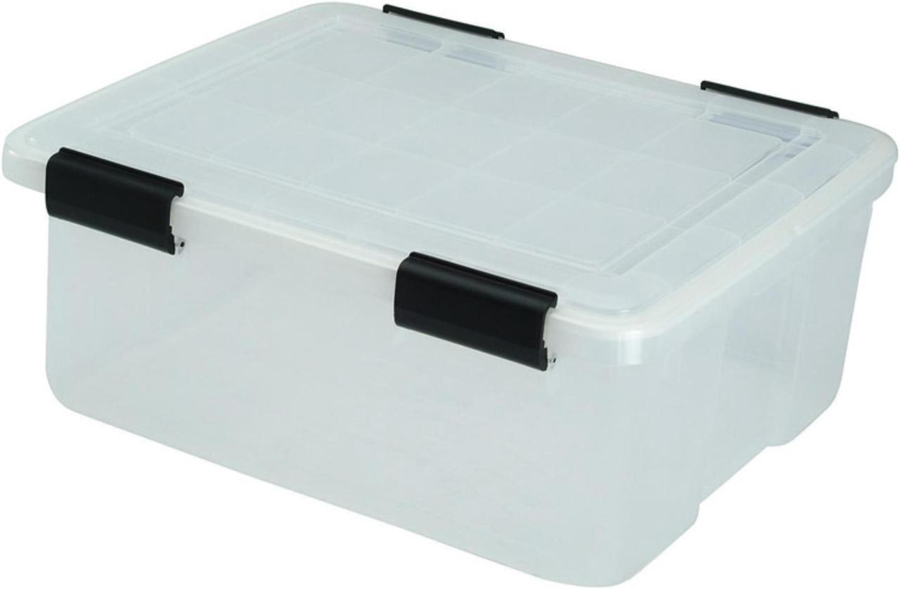 Alt view image 8 of 8 - IRIS USA 30.6 Quart Clear Plastic Weathertight Plastic Storage Container Box