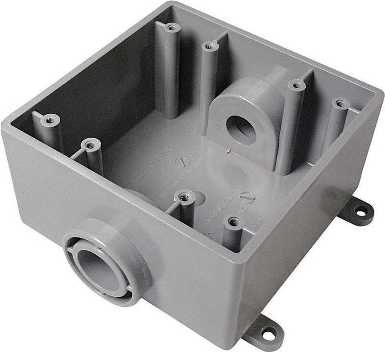 Alt view image 3 of 3 - CANTEX 5133371 Weatherproof Electrical Box, 36 cu in, FSC Box Type, 2 Gangs,