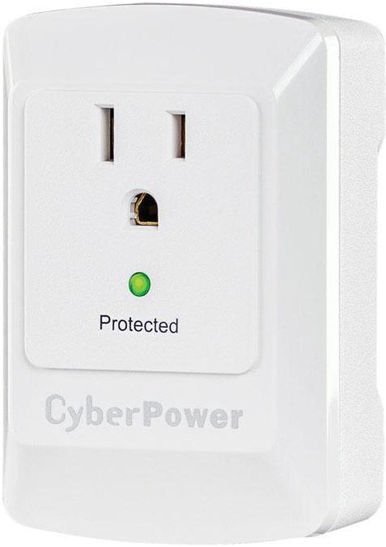 Alt view image 4 of 4 - CyberPower B100WRC1 Essential 1 Outlets Surge Tap, White, 125 Volts