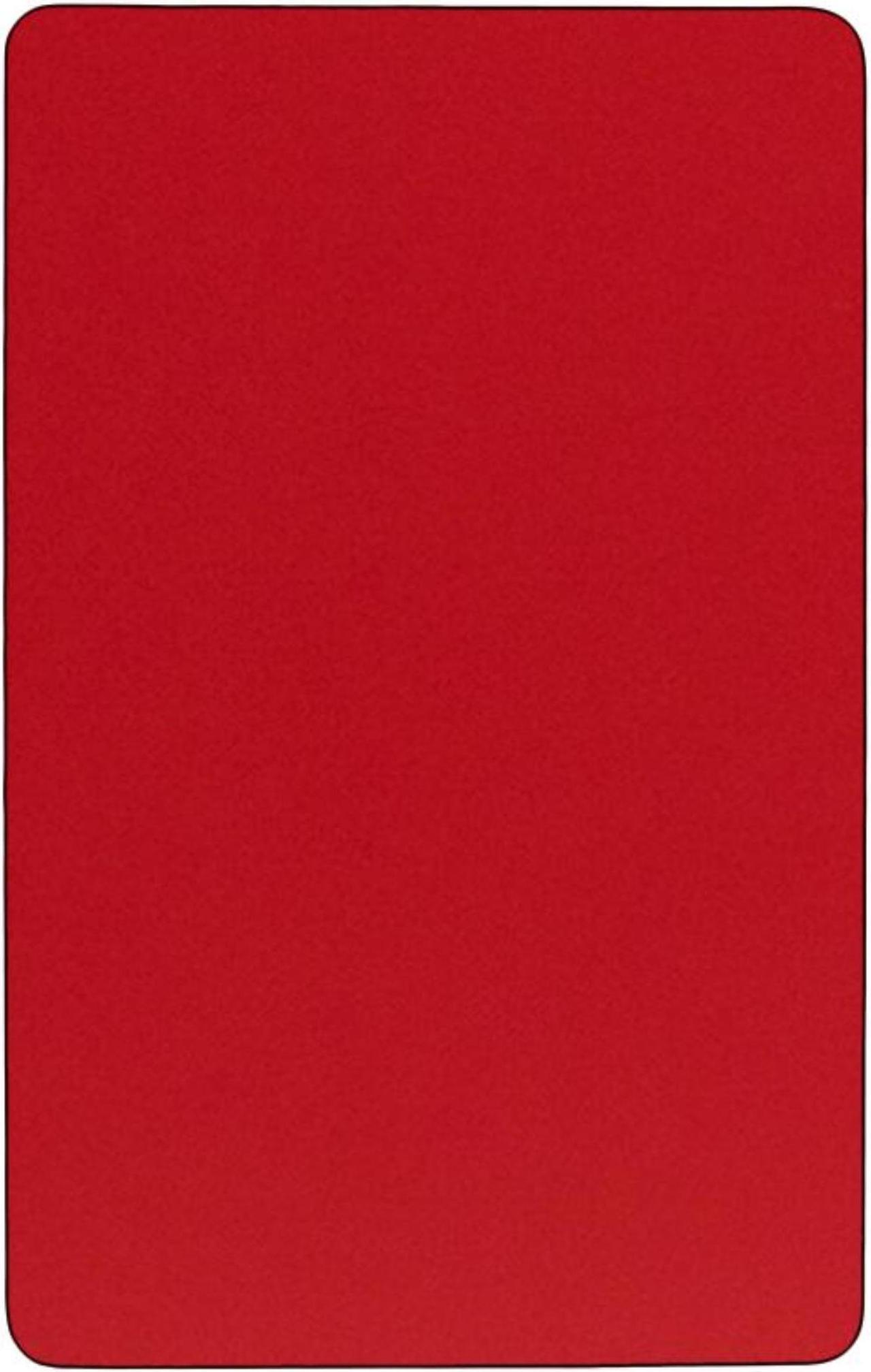 Alt view image 6 of 8 - Flash Furniture Mobile 24 by 60-Inch Rectangular Activity Table with 1.25-Inch Thick High Pressure Red Laminate Top and Height Adjustable Pre-School Legs