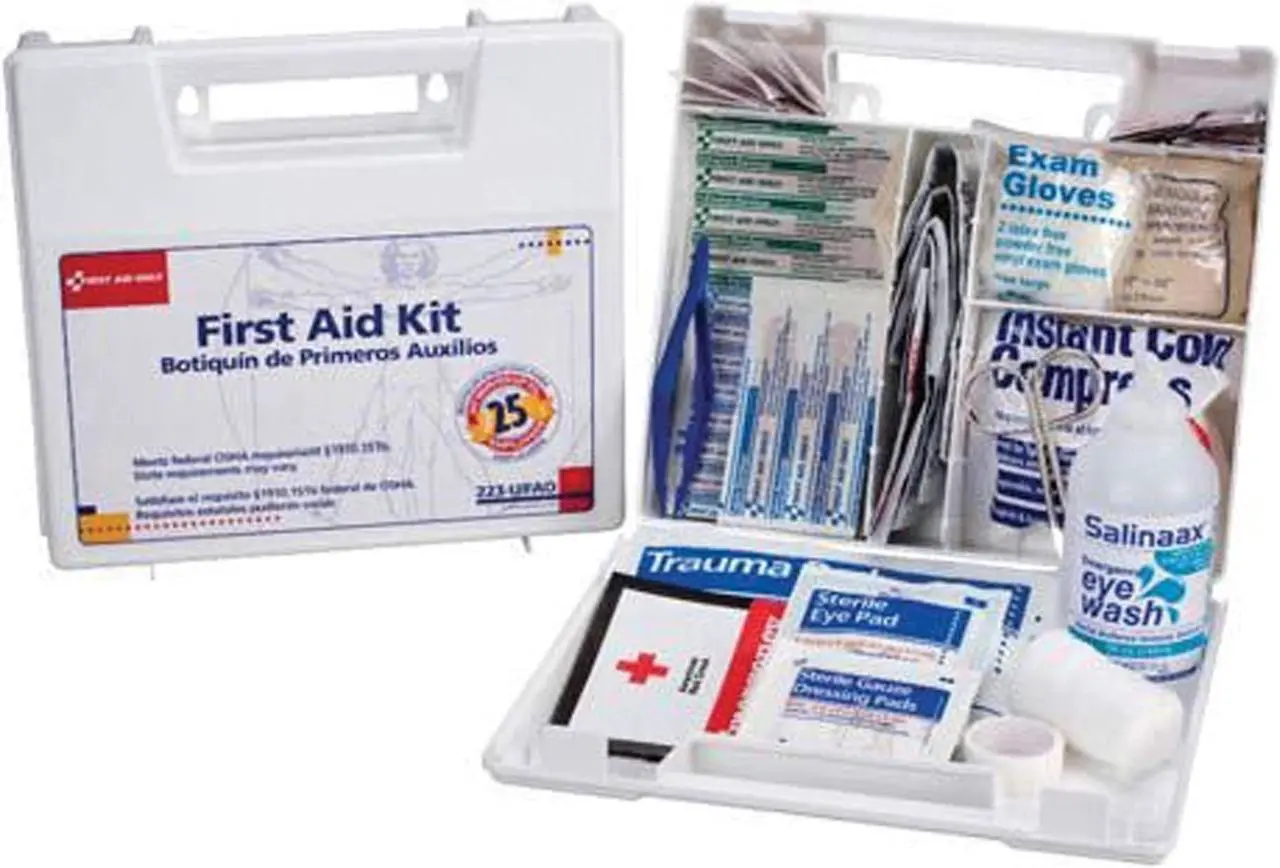 Alt view image 17 of 17 - 25-Person Bulk First Aid Kit w/ Dividers