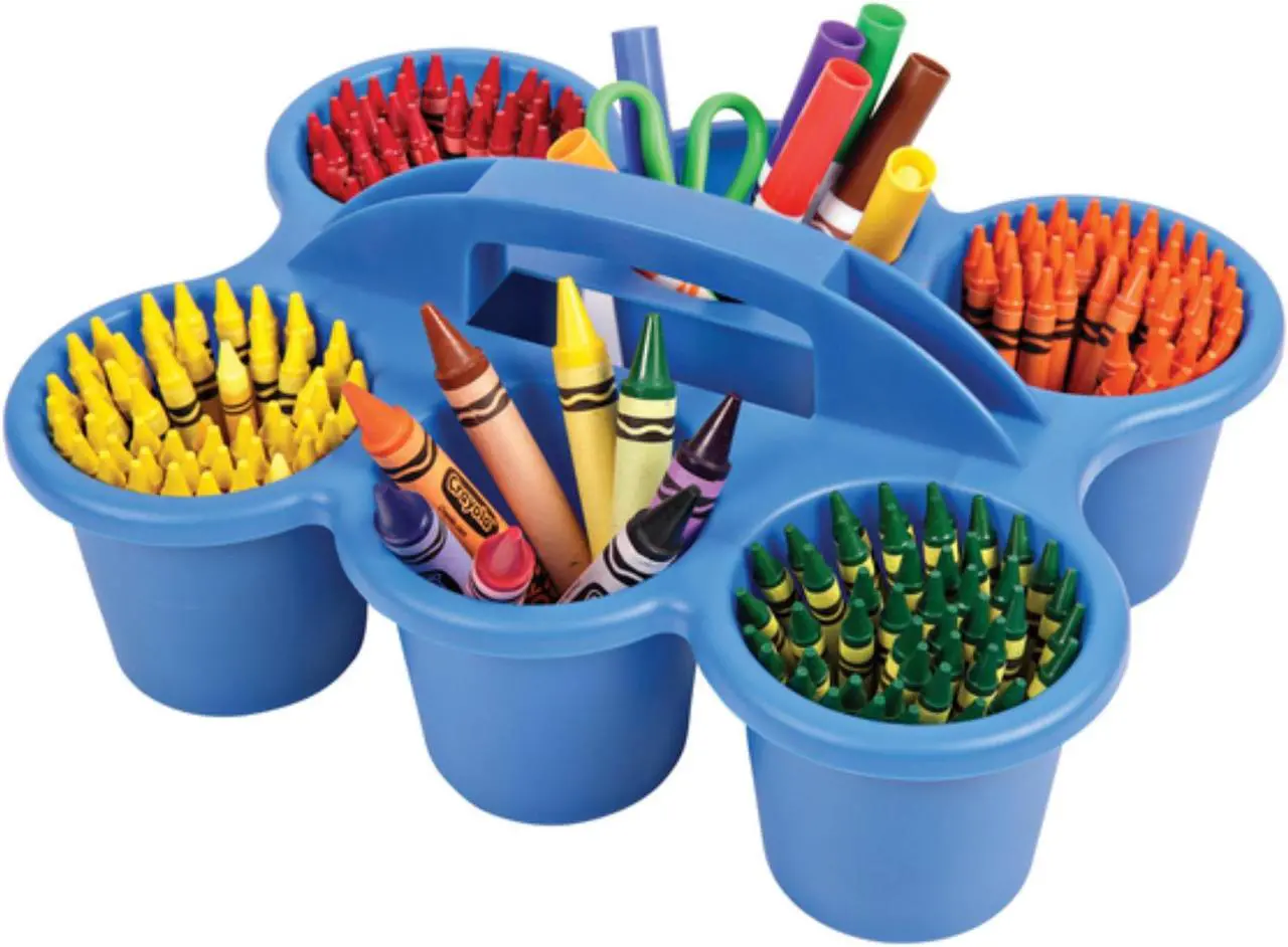 Alt view image 5 of 5 - Deflecto Little Artist Antimicrobial Six-Cup Caddy Blue 39509BLU