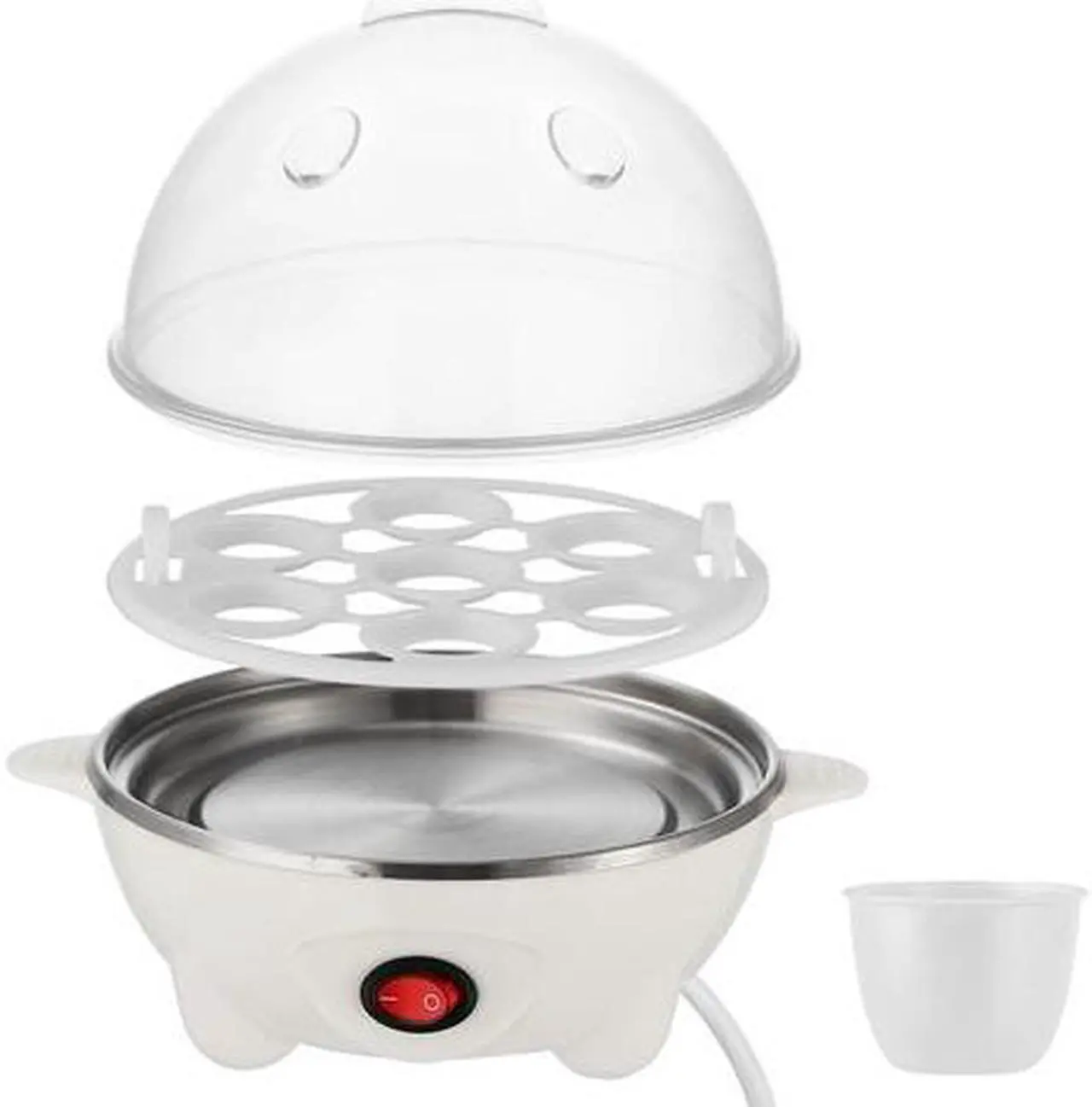 Alt view image 2 of 5 - Electric Egg Cooker Poacher 7-Capacity BPA-Free Hard-Boiled Egg Maker w/ Auto-Off Measuring Cup for Hard Boiled Steamed Vegetables Seafood Dumplings