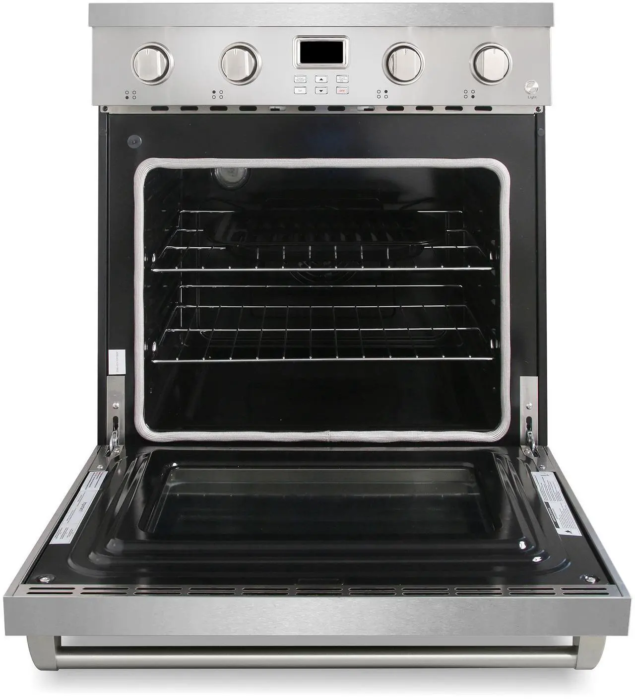 Main image of 30 in. 4.8 cu. ft. Electric Range with 4-Burner Glass Cooktop and Convection Oven in Stainless Steel