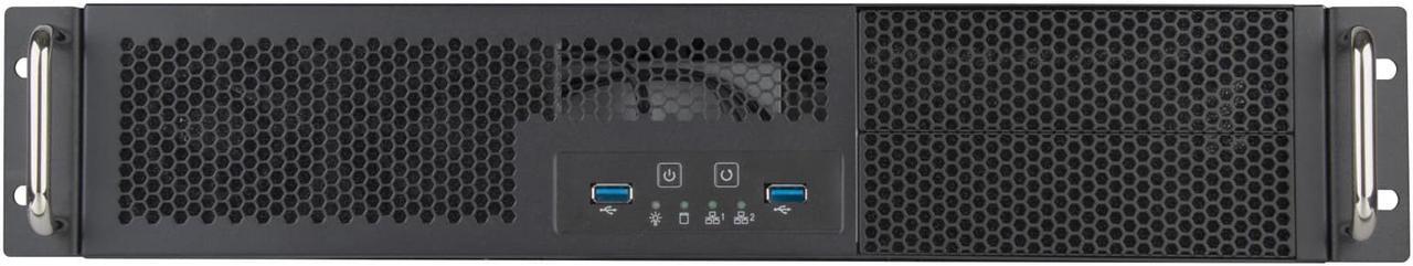 Alt view image 2 of 7 - Silverstone RM23-502-MINI 2U dual 5.25" drive bay Micro-ATX rackmount industrial server chassis with USB 3.1 Gen1 interface