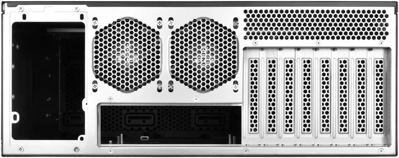 Alt view image 5 of 8 - Silverstone RM44 4U rackmount server chassis with enhanced liquid cooling compatibility