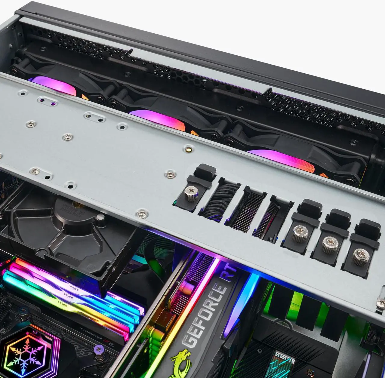 Alt view image 7 of 8 - Silverstone RM44 4U rackmount server chassis with enhanced liquid cooling compatibility
