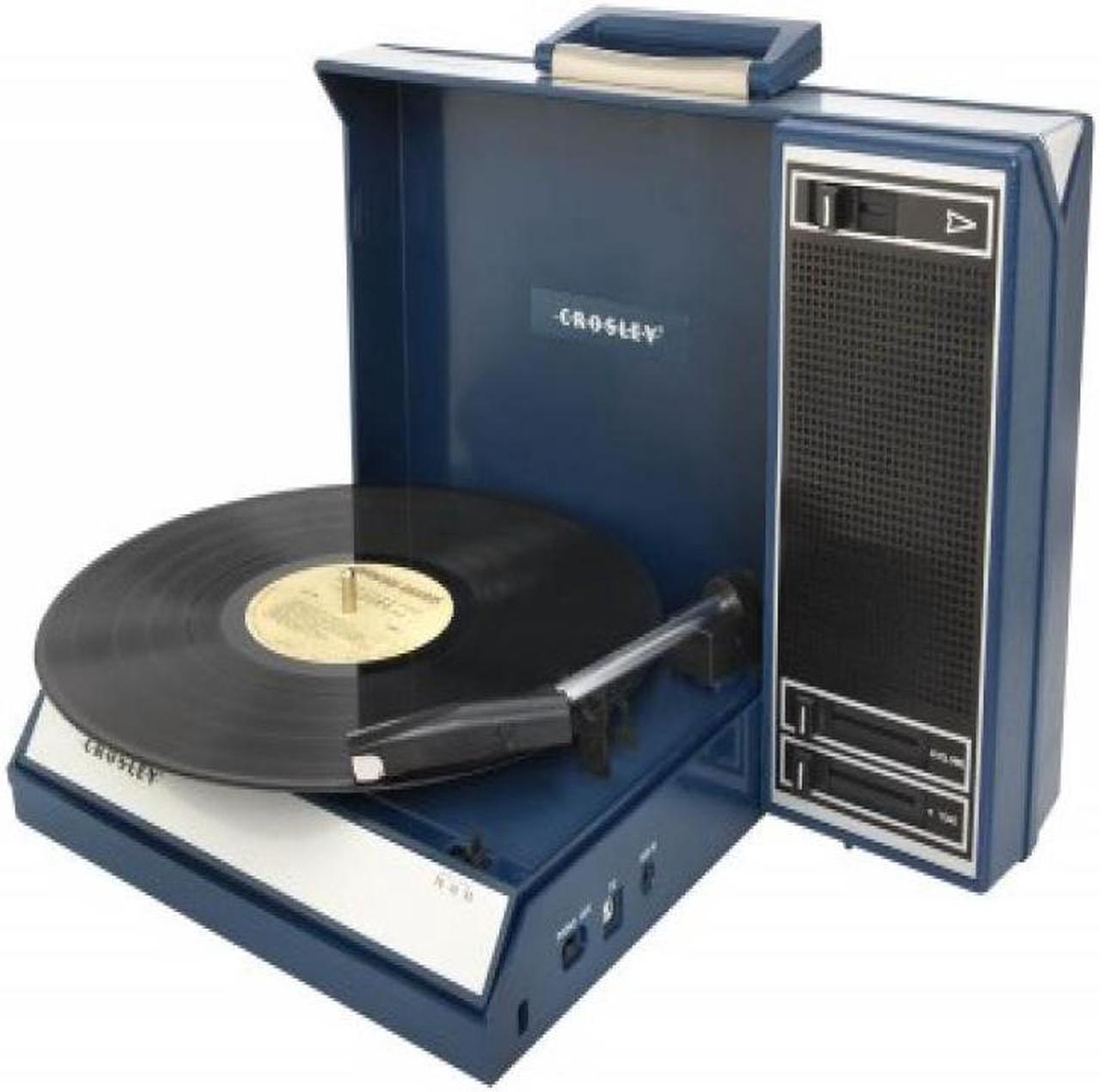 Alt view image 8 of 17 - Crosley Radio Spinnerette Portable USB Turntable, Blue - CR6016A-BL