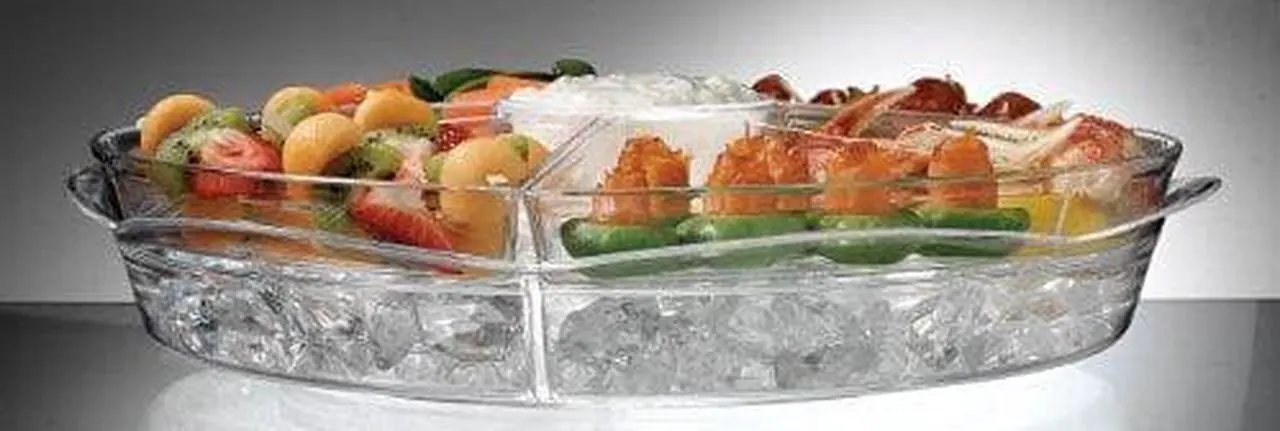 Alt view image 15 of 20 - Prodyne Ab5l Acrylic Tray Appetizers On Ice With Lids Keeps