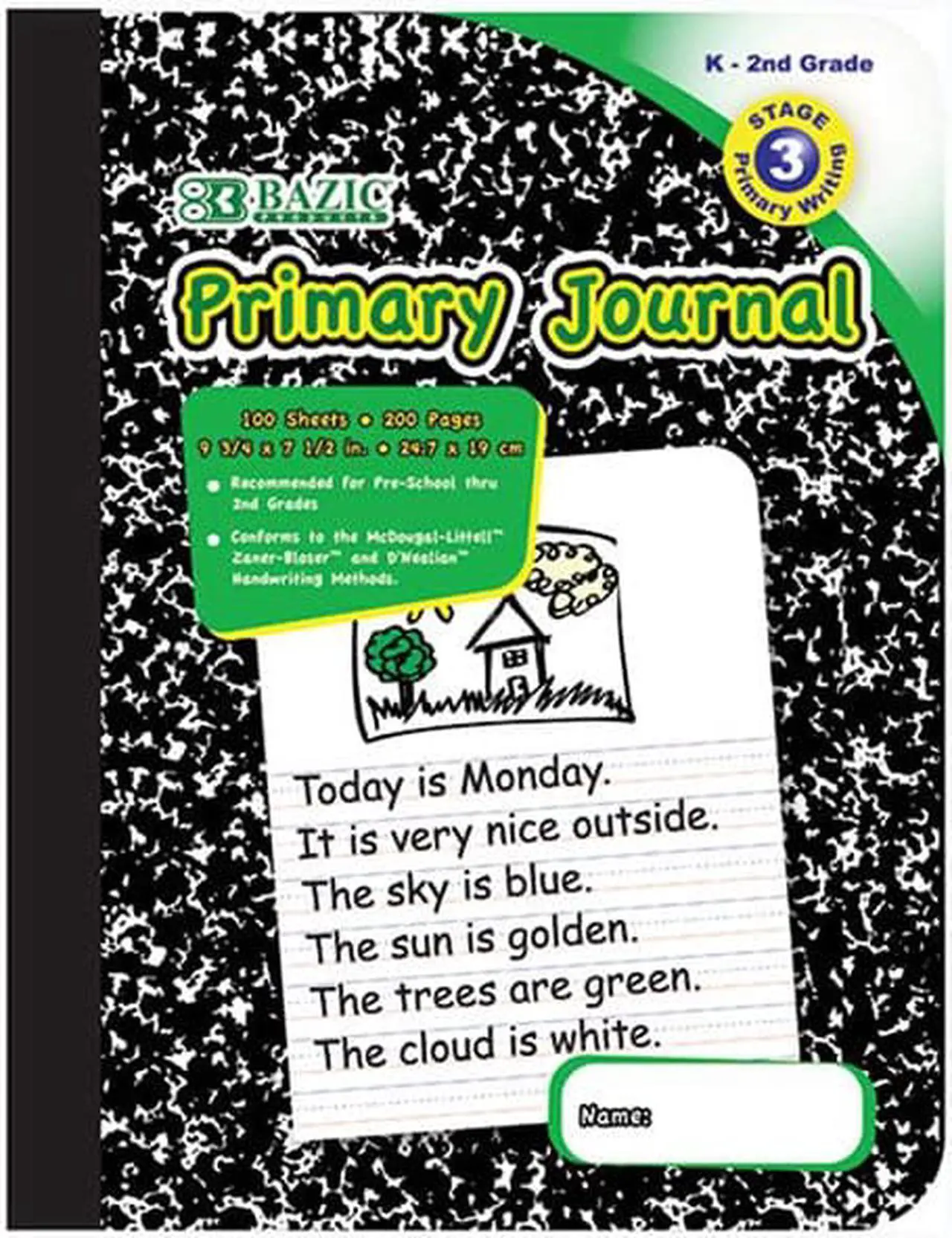 Alt view image 3 of 6 - Southwest School Supply Black Marble Picture Story Comp Book 7-1/2" X 9-3/4" 100 Sheets (11445PS) BAZ5053