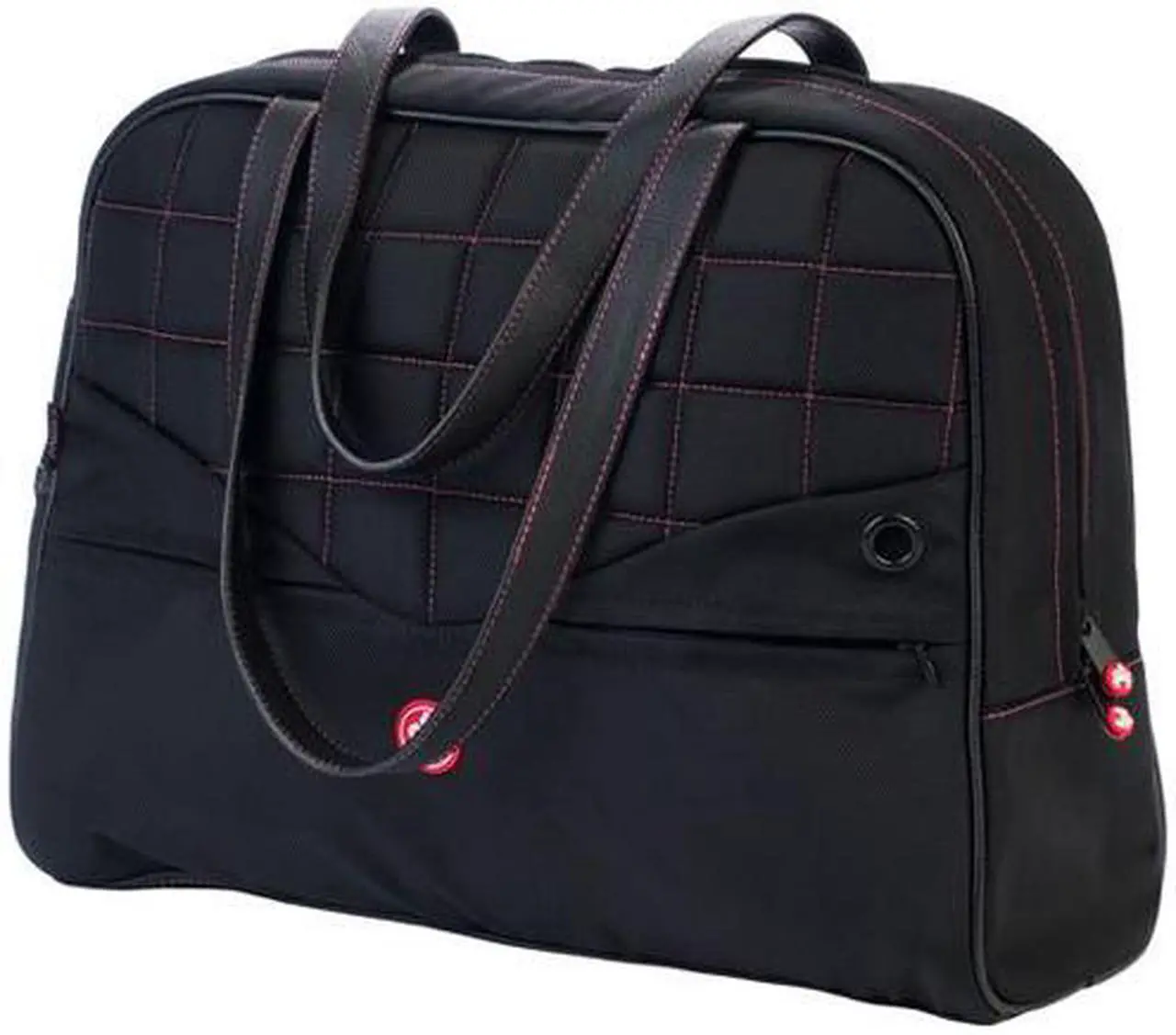 Alt view image 6 of 11 - Sumo - Women's 13.3" Ultrabook or 13" MacBook Laptop Purse - Black w/ Pink Stitching