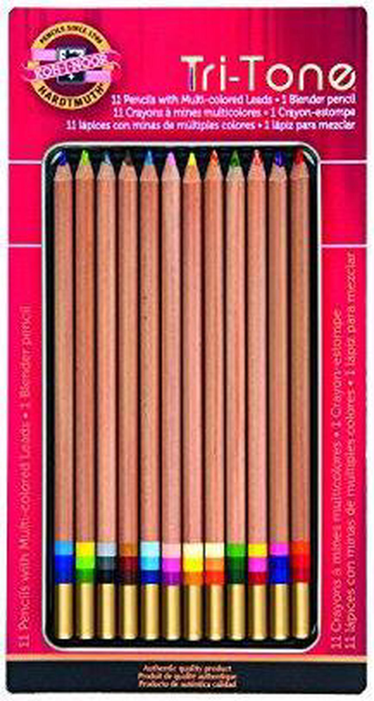 Alt view image 3 of 14 - Koh-I-Noor Tri-Tone Multicolored Pencils 12/ST Multi FA33TIN12BC