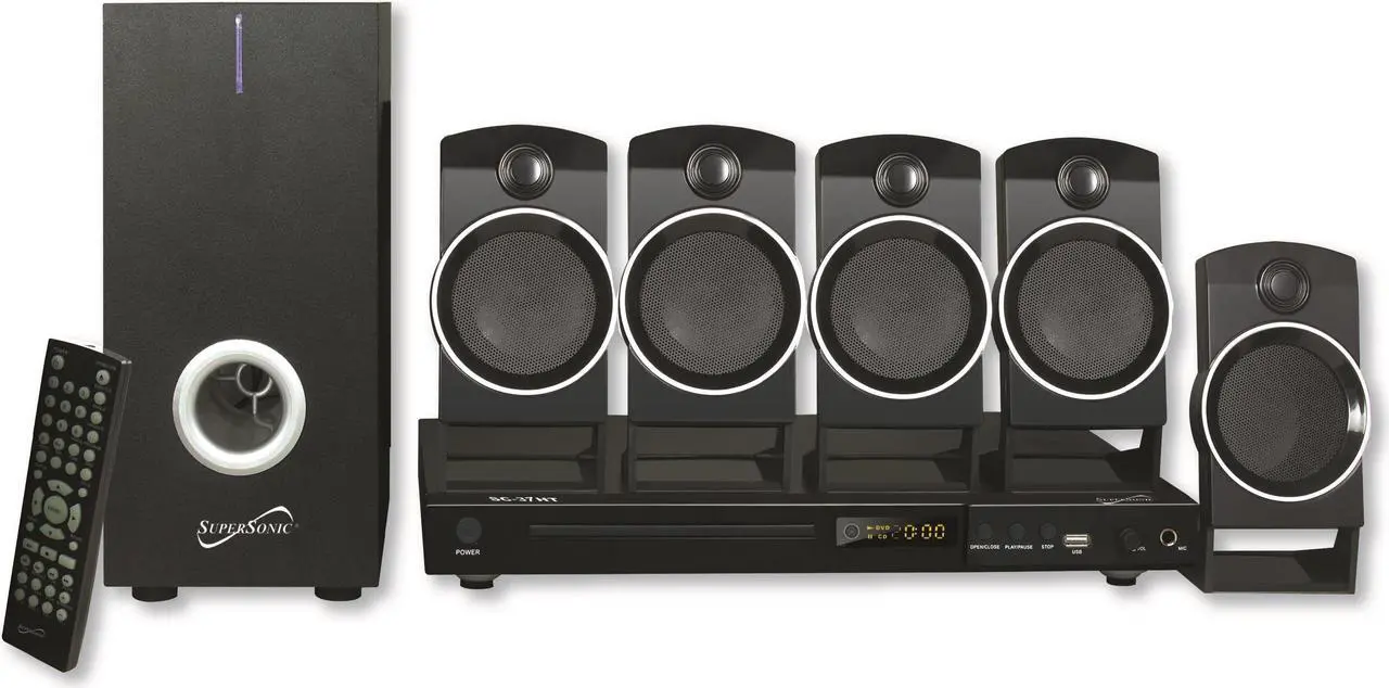 Main image of SUPERSONIC SC-37HT 5.1 Channel Dvd Home Theater System With USB Input & Karaoke Function