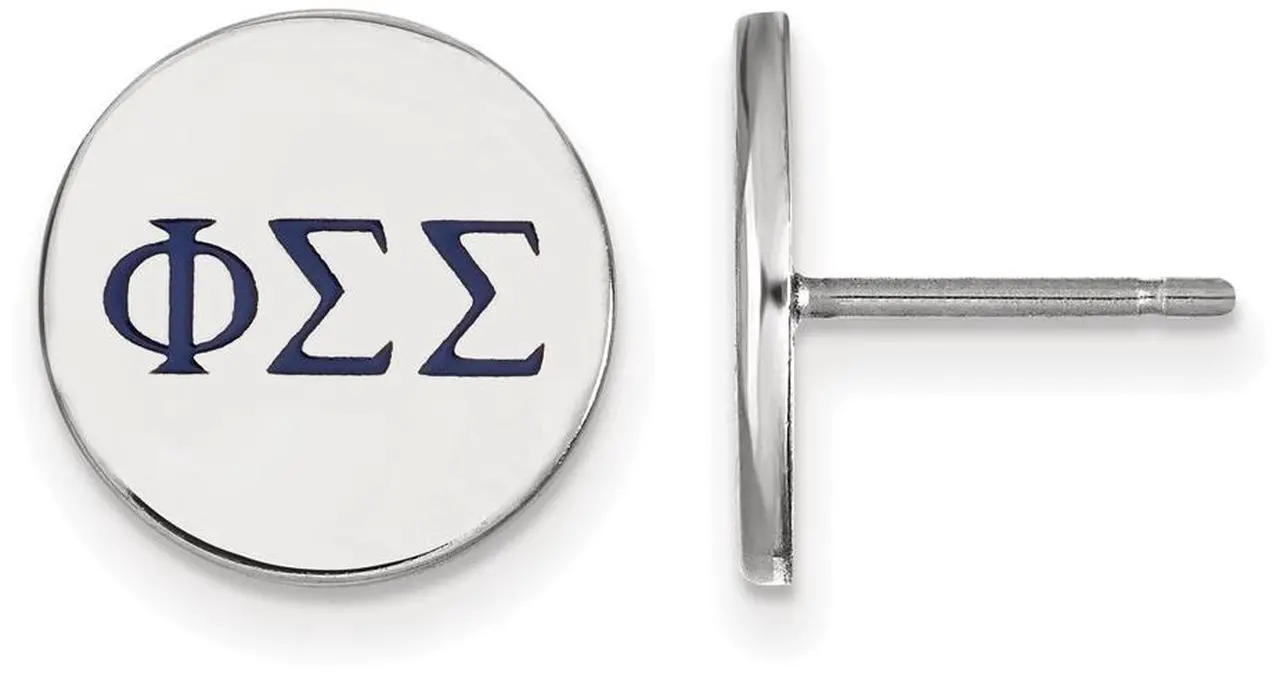 Alt view image 5 of 9 - Sterling Silver Phi Sigma Sigma Enamel Greek Letters Post Earrings