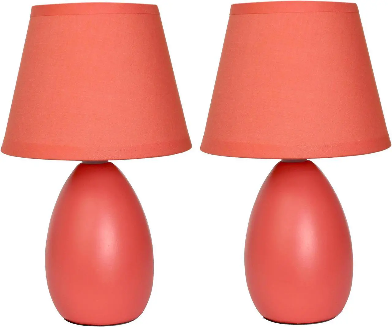 Main image of Simple Designs  Mini  Egg Oval Ceramic Table Lamp 2 Pack Set