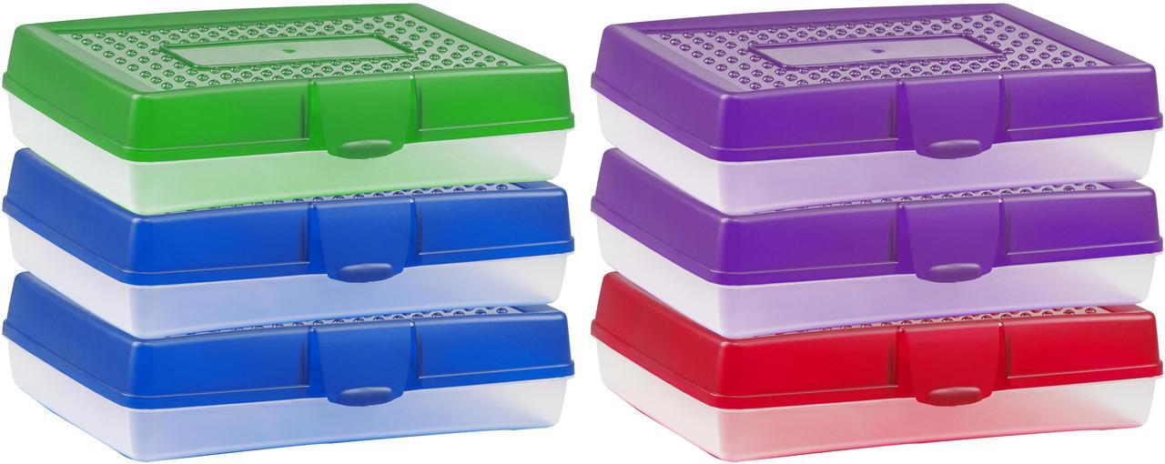 Main image of Storex Large Pencil Case, 2 Blue, 2 Purple, 1 Green, 1 Red (case of 6)
