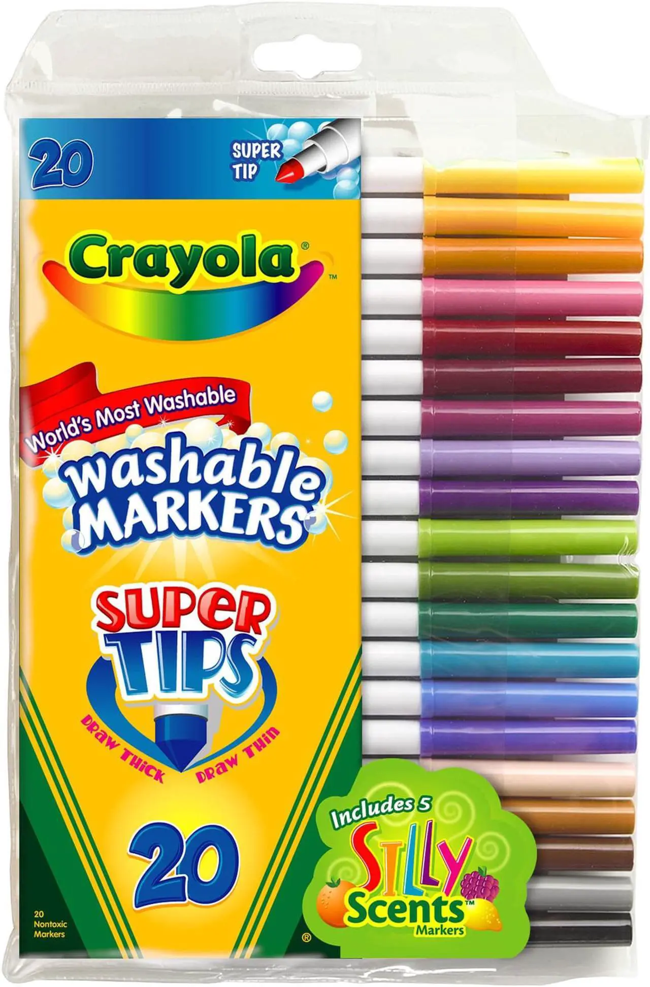 Alt view image 4 of 20 - Crayola Marker,Wsh,Sptp,20/St,Ast 588106