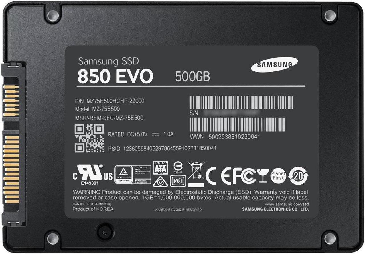 Alt view image 8 of 12 - SAMSUNG 850 EVO 2.5" 500GB SATA III V-NAND 3bit MLC Internal Solid State Drive (SSD) MZ-75E500E