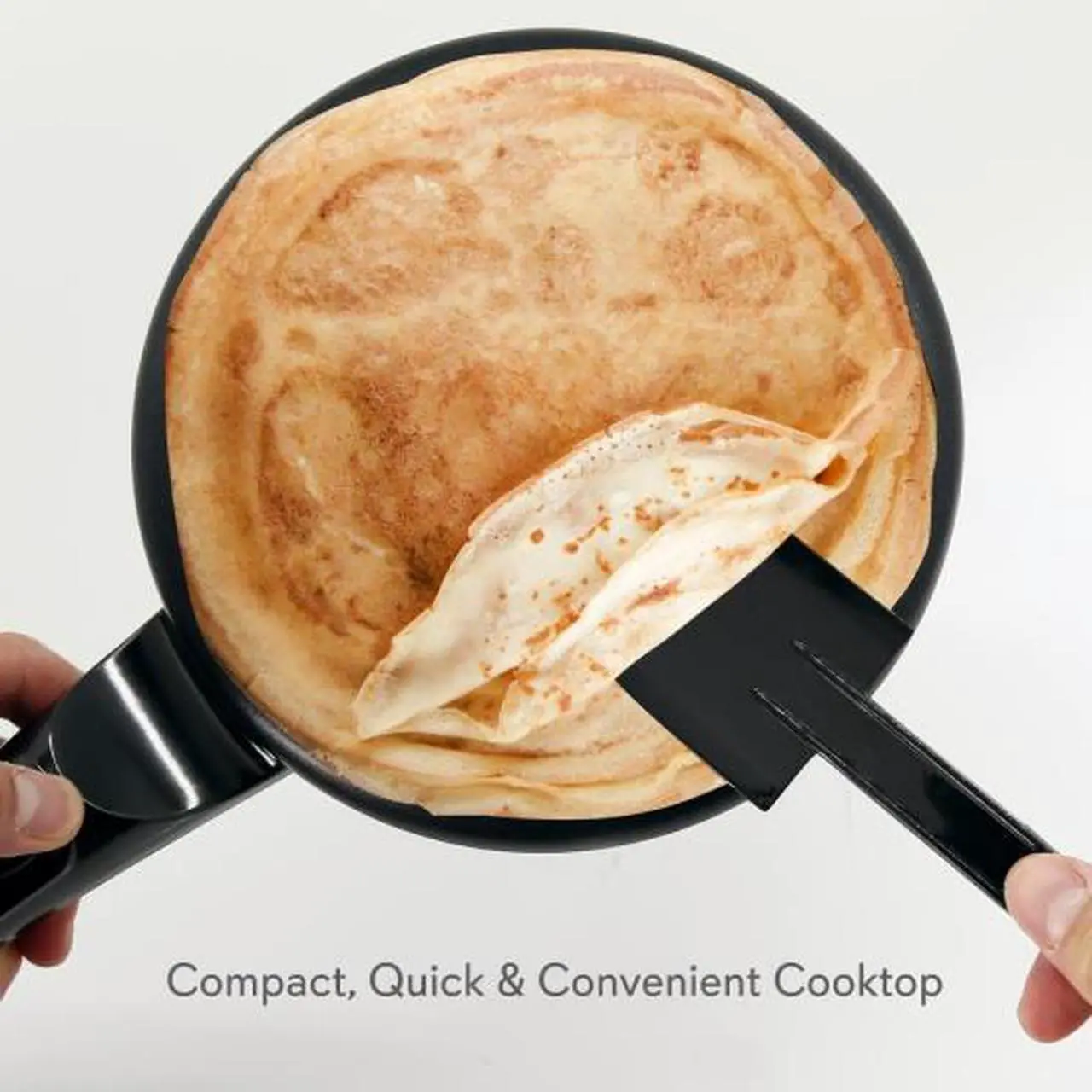 Alt view image 9 of 19 - NutriChef Electric Griddle - Pan Style Crepe Maker Hot Plate Cooktop with ON/OFF Switch, Nonstick Coating, Automatic Temperature Control & Plug-in Operation for Kitchen & Countertop (PKCRM08)