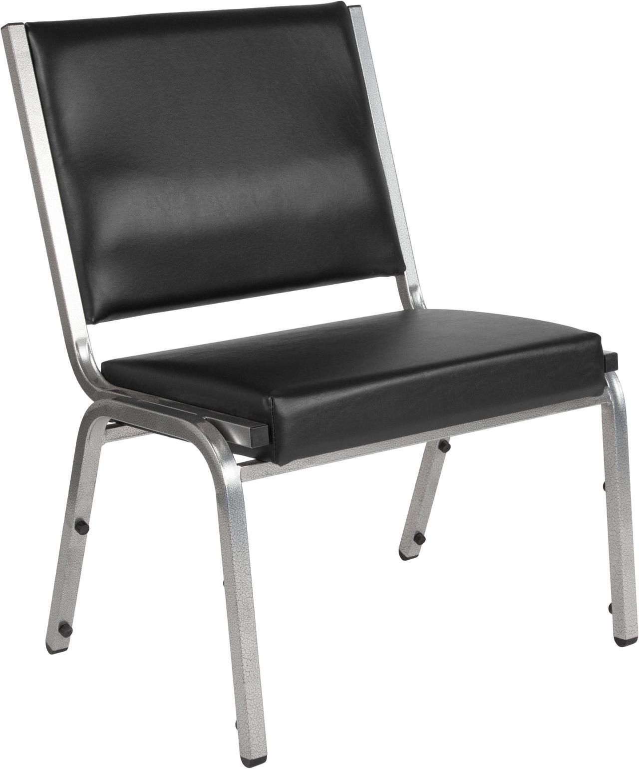 Main image of Flash Furniture HERCULES Series 1500 lb. Rated Antimicrobial Vinyl Bariatric Chair with Silver Vein Frame, Black