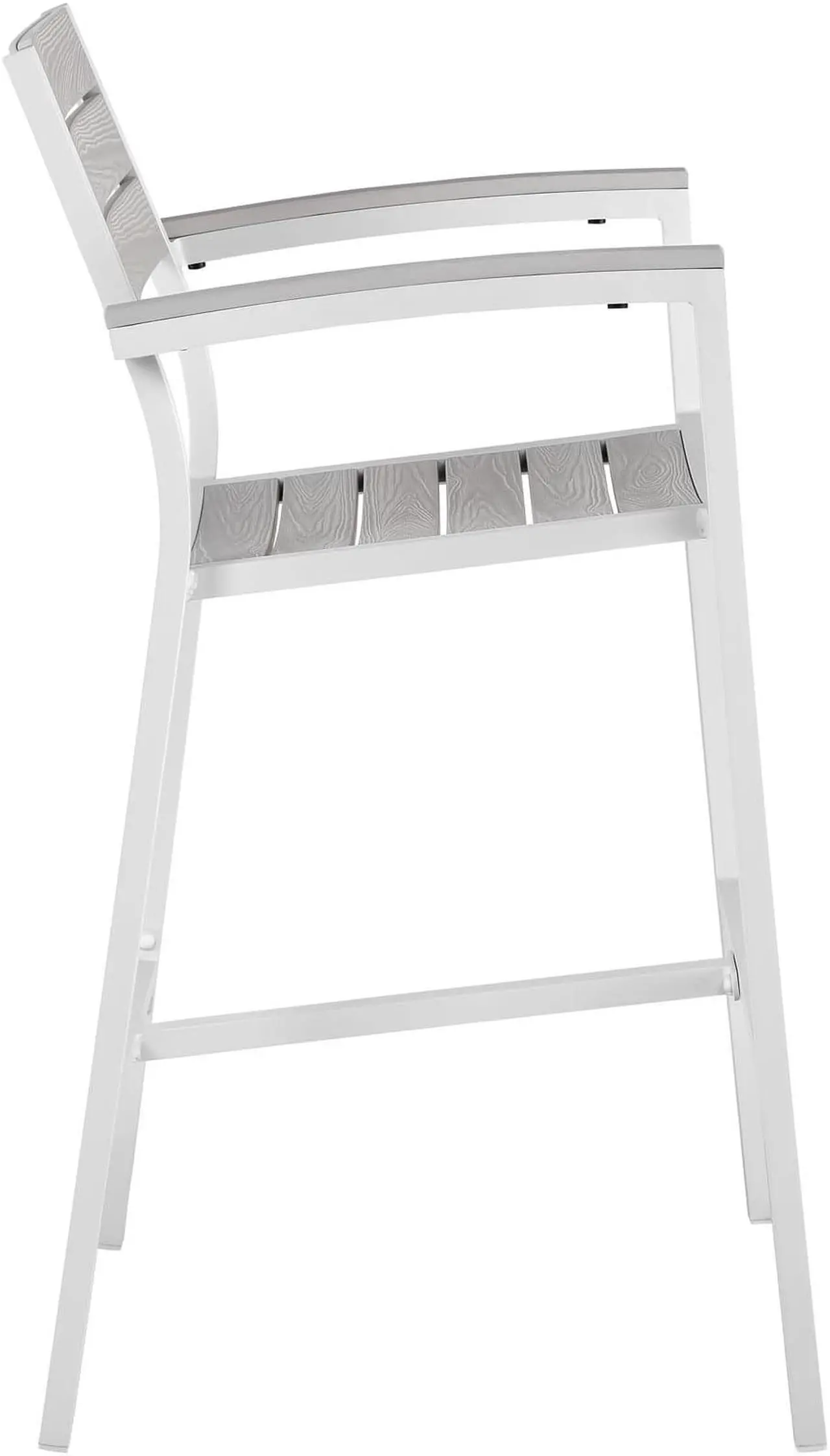 Alt view image 3 of 4 - Maine Bar Stool Outdoor Patio Set of 2 - White Light Gray