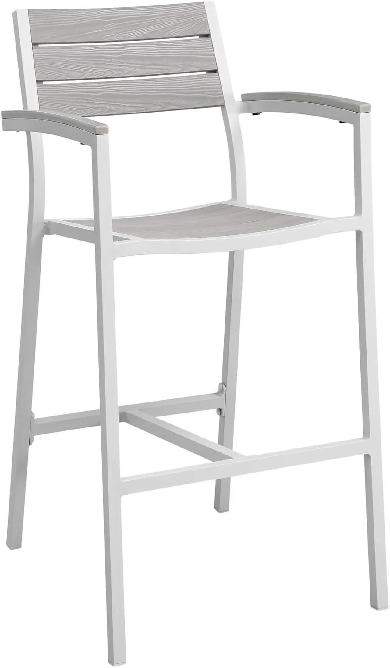 Alt view image 2 of 4 - Maine Bar Stool Outdoor Patio Set of 2 - White Light Gray