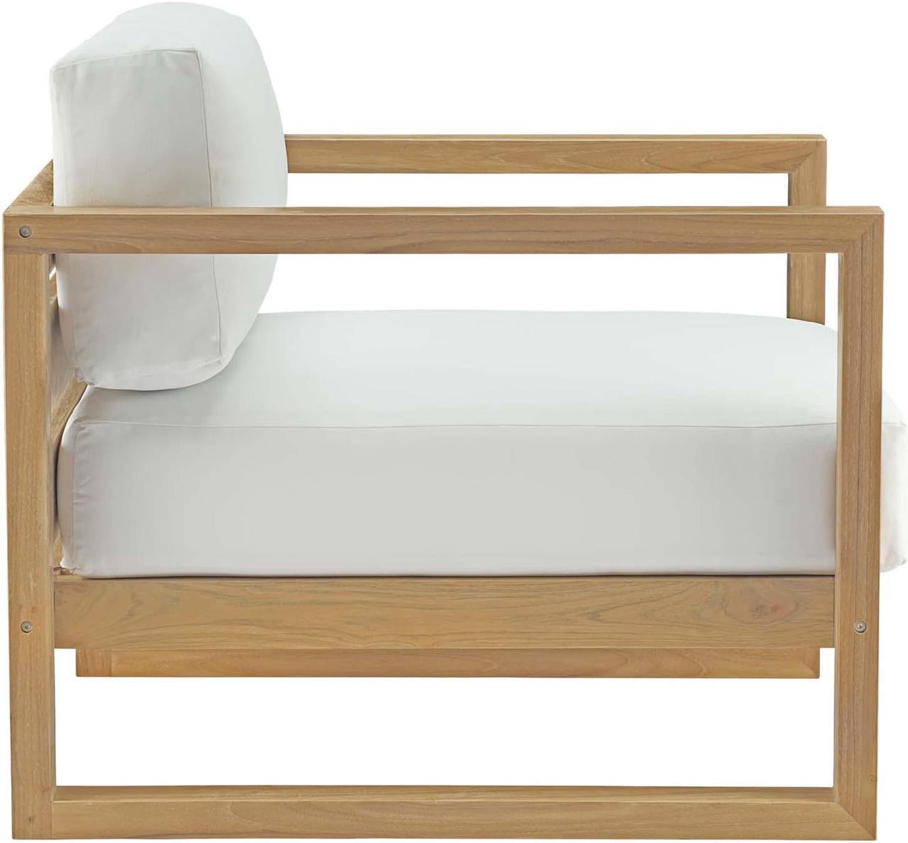 Alt view image 3 of 6 - Upland 6 Piece Outdoor Patio Teak Set - Natural White