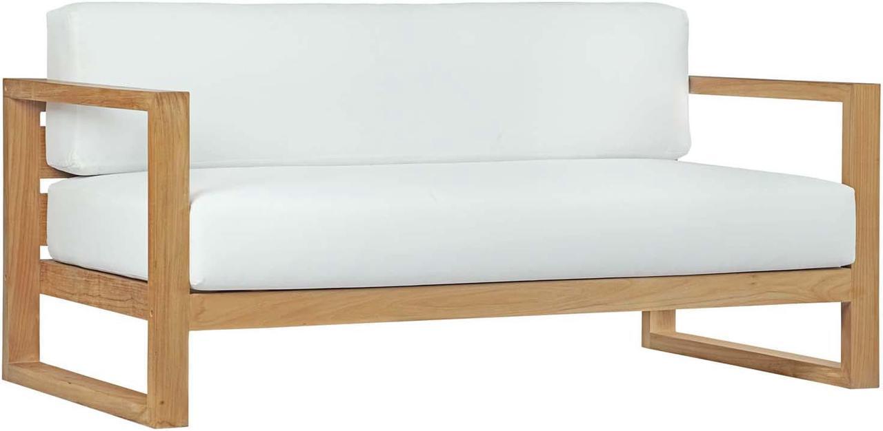 Alt view image 4 of 6 - Upland 6 Piece Outdoor Patio Teak Set - Natural White