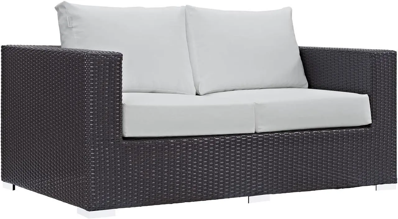 Alt view image 4 of 6 - Convene 5 Piece Outdoor Patio Sofa Set - Espresso White
