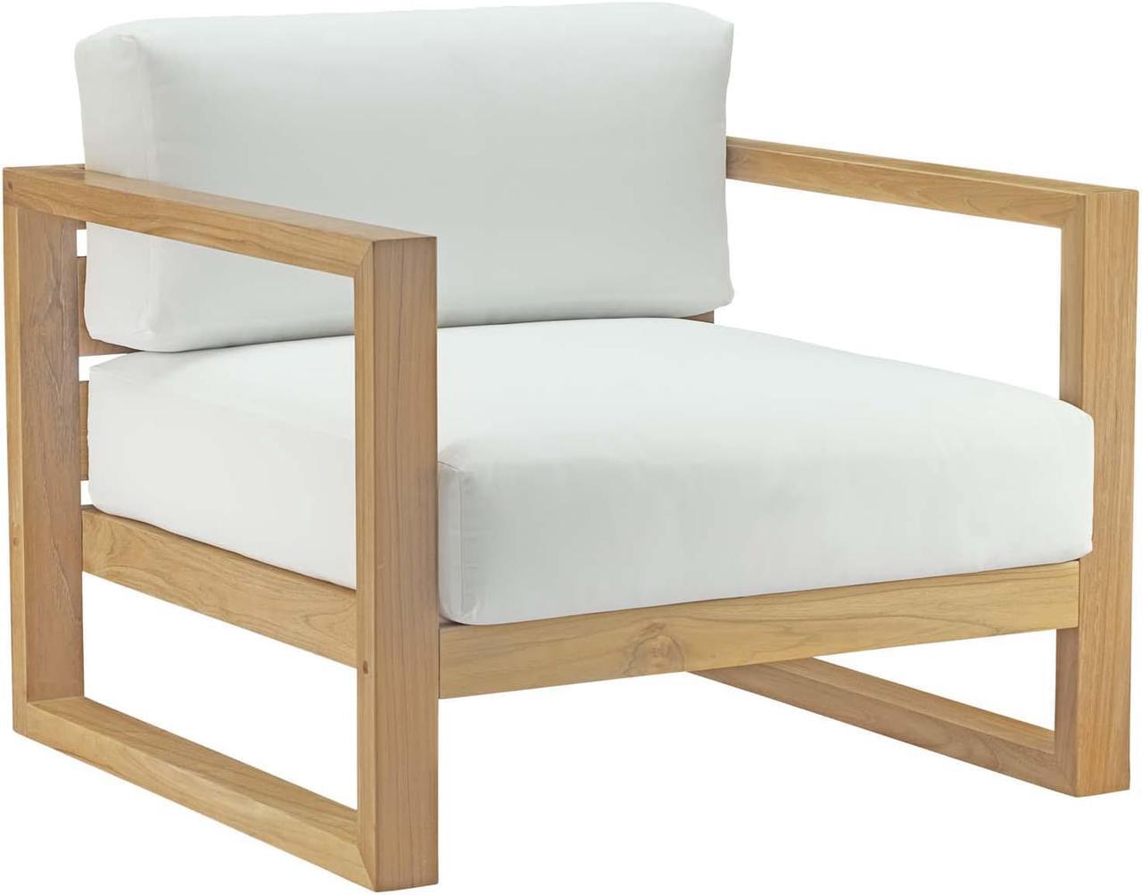 Alt view image 2 of 6 - Upland 6 Piece Outdoor Patio Teak Set - Natural White