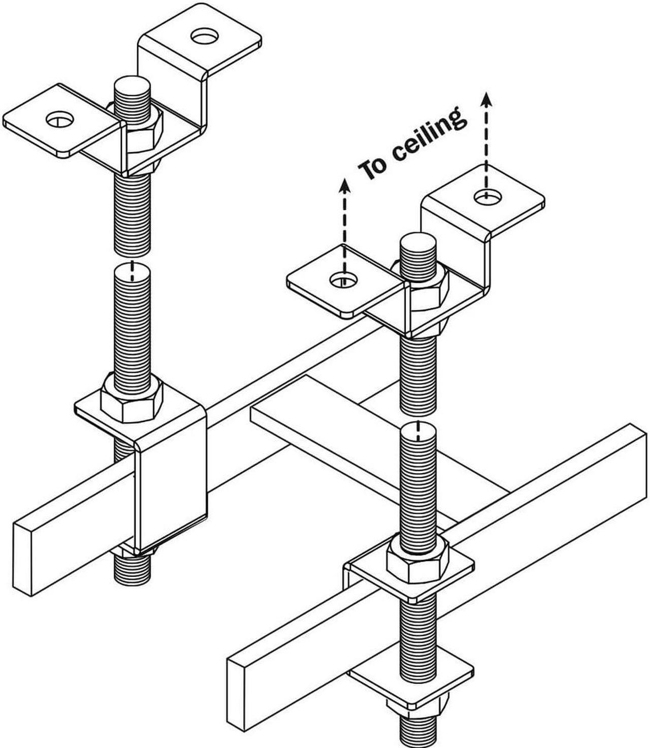 Alt view image 4 of 11 - Tripp Lite Ceiling Support Kit 12in 18in Cable Runway Straight 90-Degree