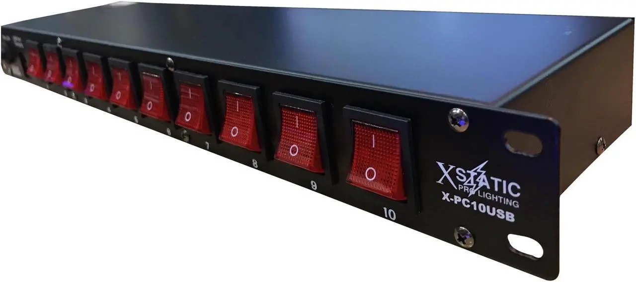Alt view image 7 of 13 - 10 Plug Rack Mount Power Distribution Switch With 2 USB Charging Ports