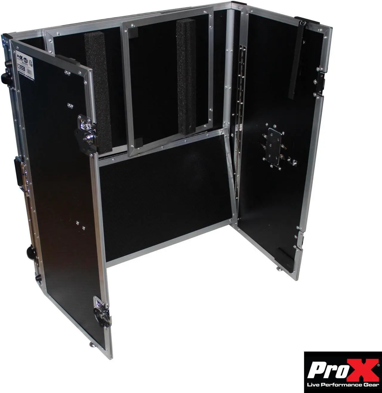 Alt view image 6 of 18 - prox transformer series fold away dj performance desk facade w/ wheels