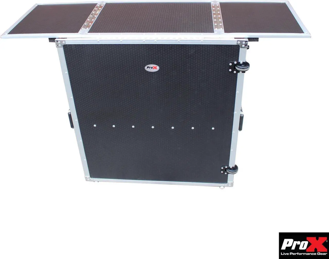 Alt view image 3 of 18 - prox transformer series fold away dj performance desk facade w/ wheels