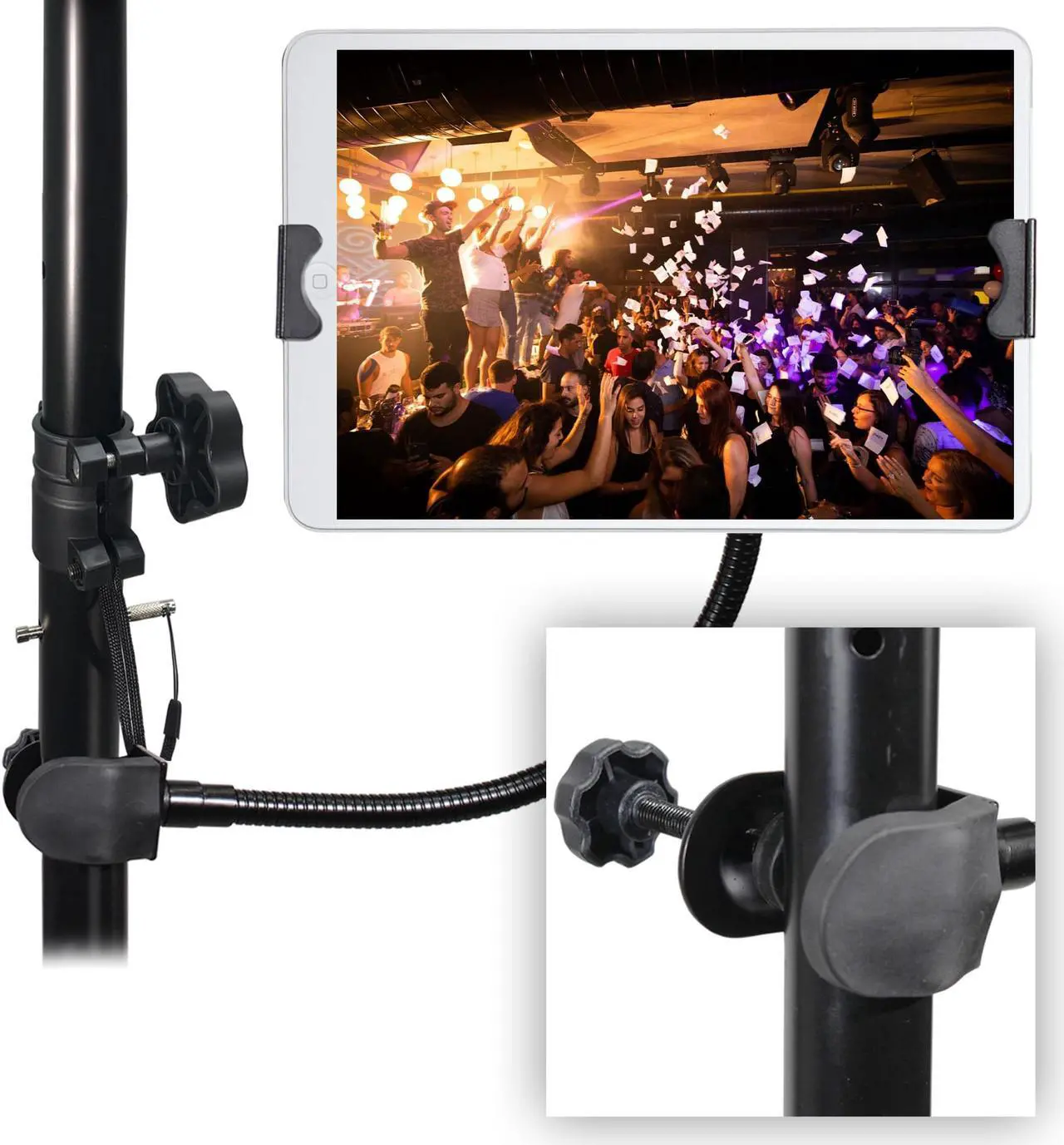 Main image of ProX X-MOBITCP20 Mobi Buddy Hands Free Tablet Mobile Device Clip Kit DJ Cellphone holder Selfie Stick Table Stand Tripod Clamp and Case