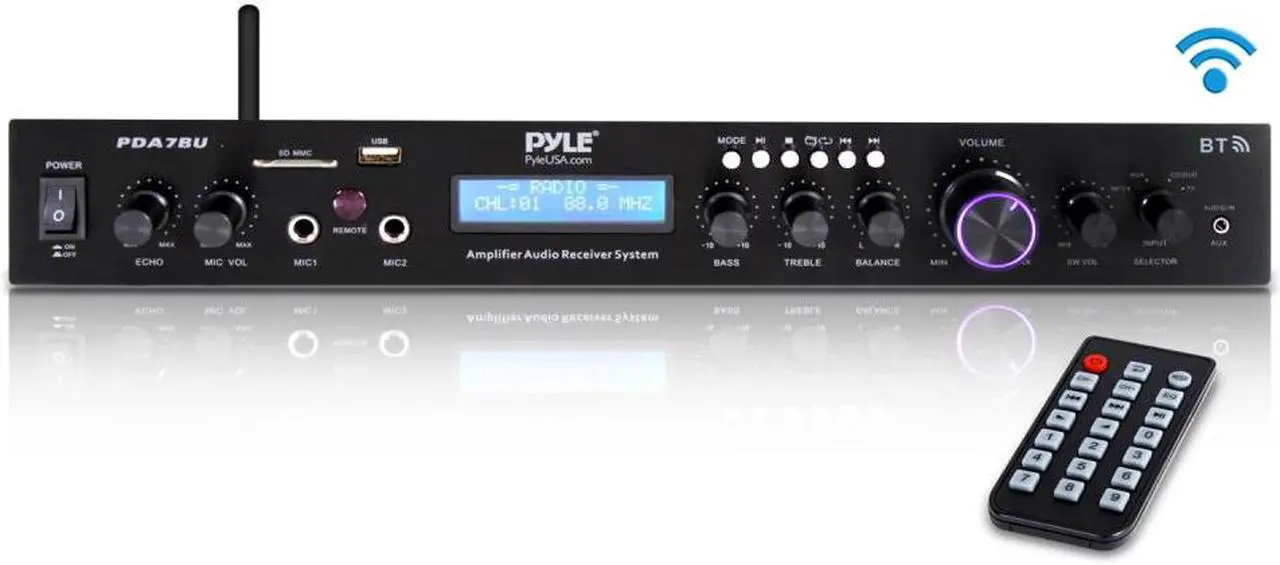 Alt view image 5 of 17 - Home Theater Amplifier Audio Receiver Sound System with Bluetooth Wireless Streaming, MP3/USB/SD/AUX/FM Radio (200 Watt) (PDA7BU)