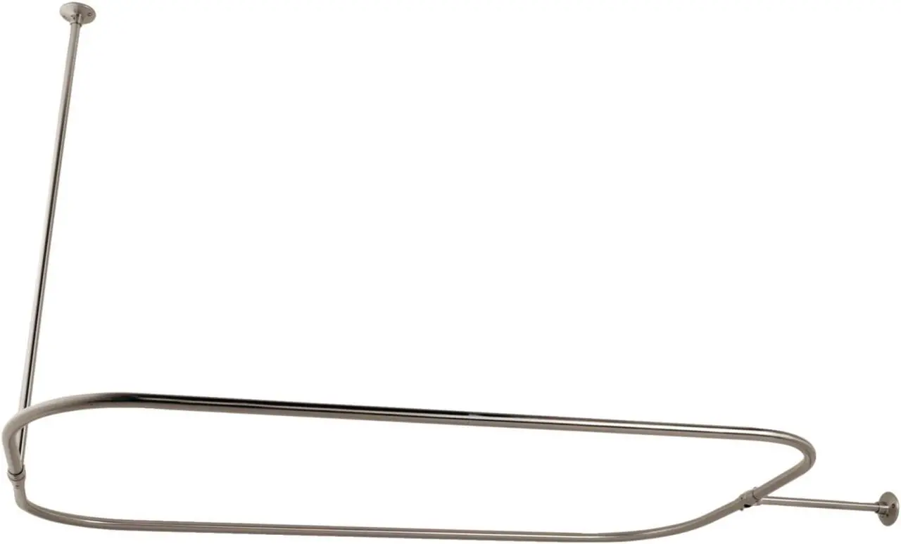 Alt view image 3 of 3 - Kingston Brass CC3156 Rectangular Shower Curtain Rod, Polished Nickel - 30.38 x 25.25 x 44.5 in.